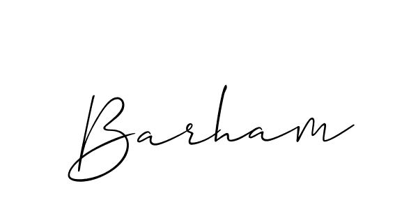 Make a beautiful signature design for name Barham. With this signature (Allison_Script) style, you can create a handwritten signature for free. Barham signature style 2 images and pictures png