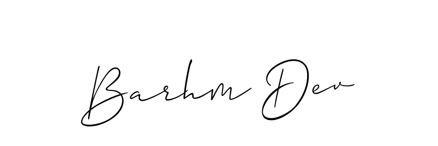 How to Draw Barhm Dev signature style? Allison_Script is a latest design signature styles for name Barhm Dev. Barhm Dev signature style 2 images and pictures png