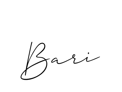 Design your own signature with our free online signature maker. With this signature software, you can create a handwritten (Allison_Script) signature for name Bari. Bari signature style 2 images and pictures png