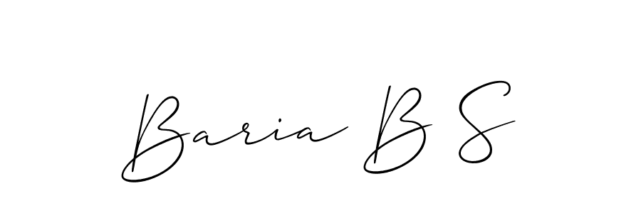 Design your own signature with our free online signature maker. With this signature software, you can create a handwritten (Allison_Script) signature for name Baria B S. Baria B S signature style 2 images and pictures png