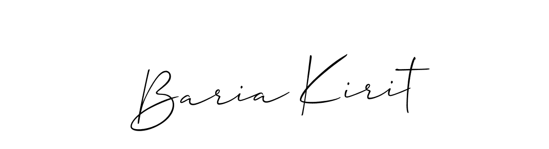 How to make Baria Kirit name signature. Use Allison_Script style for creating short signs online. This is the latest handwritten sign. Baria Kirit signature style 2 images and pictures png