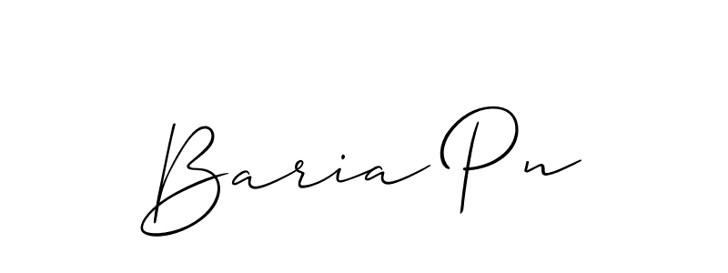 Use a signature maker to create a handwritten signature online. With this signature software, you can design (Allison_Script) your own signature for name Baria Pn. Baria Pn signature style 2 images and pictures png