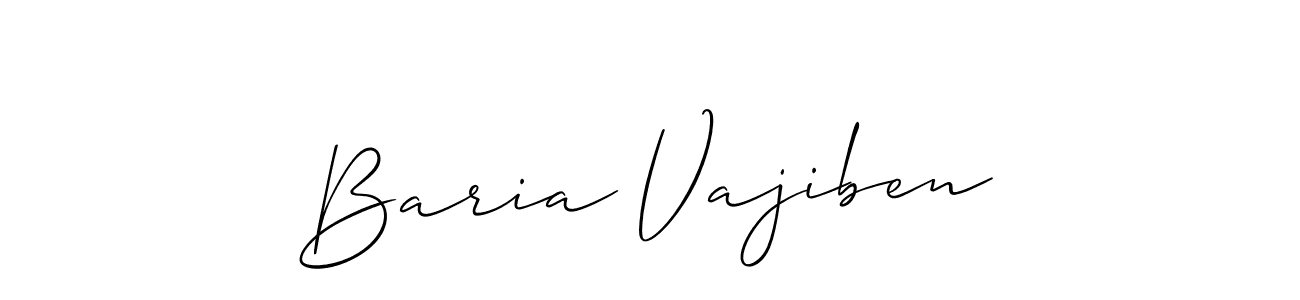 Use a signature maker to create a handwritten signature online. With this signature software, you can design (Allison_Script) your own signature for name Baria Vajiben. Baria Vajiben signature style 2 images and pictures png