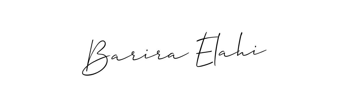 Create a beautiful signature design for name Barira Elahi. With this signature (Allison_Script) fonts, you can make a handwritten signature for free. Barira Elahi signature style 2 images and pictures png