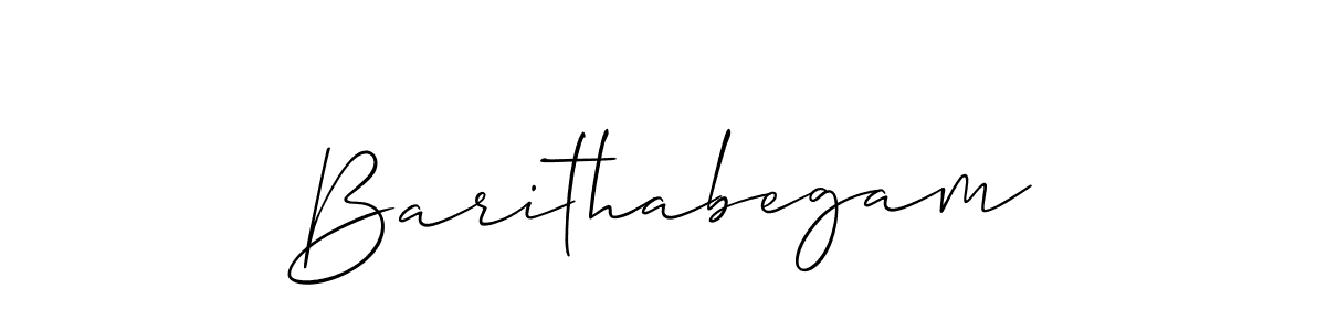 The best way (Allison_Script) to make a short signature is to pick only two or three words in your name. The name Barithabegam include a total of six letters. For converting this name. Barithabegam signature style 2 images and pictures png