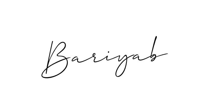 How to make Bariyab name signature. Use Allison_Script style for creating short signs online. This is the latest handwritten sign. Bariyab signature style 2 images and pictures png