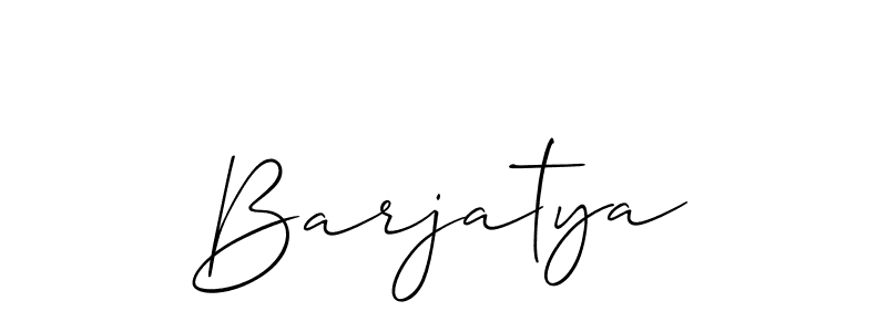 How to make Barjatya signature? Allison_Script is a professional autograph style. Create handwritten signature for Barjatya name. Barjatya signature style 2 images and pictures png