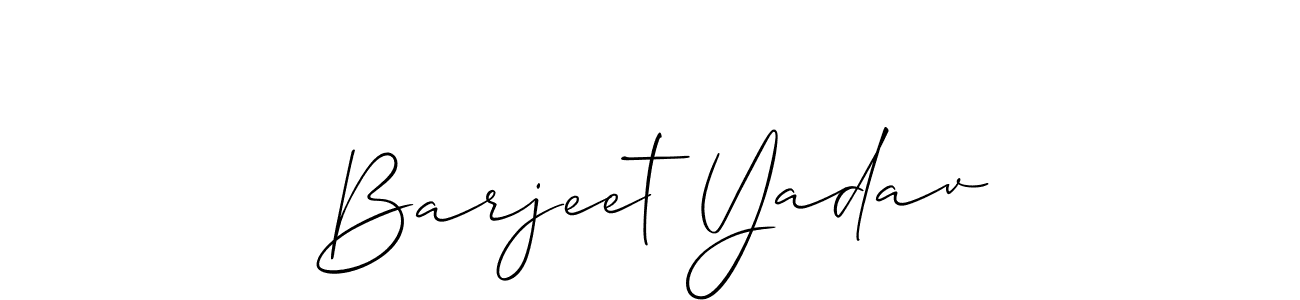 Use a signature maker to create a handwritten signature online. With this signature software, you can design (Allison_Script) your own signature for name Barjeet Yadav. Barjeet Yadav signature style 2 images and pictures png
