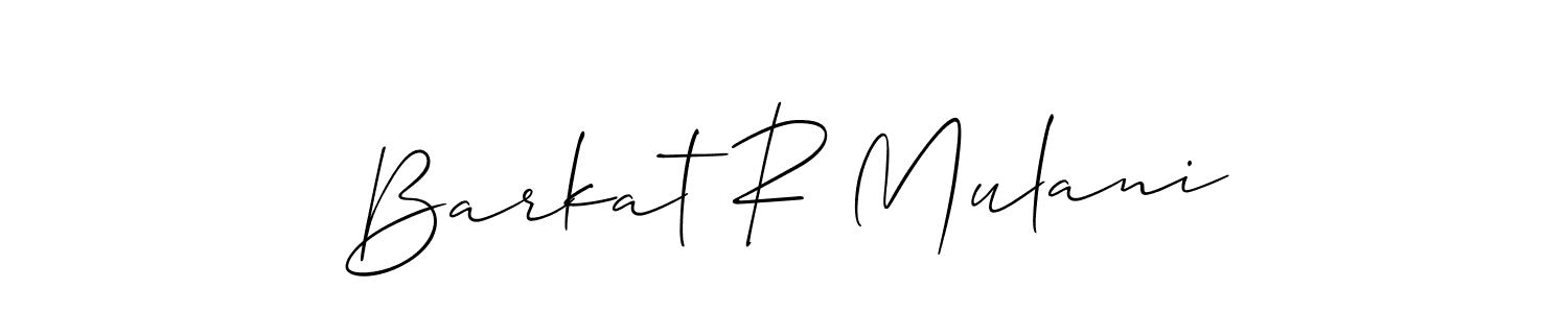 Use a signature maker to create a handwritten signature online. With this signature software, you can design (Allison_Script) your own signature for name Barkat R Mulani. Barkat R Mulani signature style 2 images and pictures png