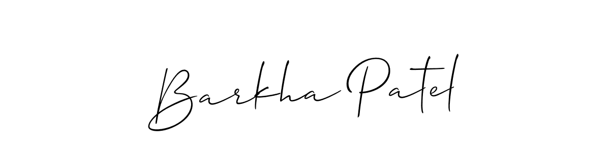 Make a beautiful signature design for name Barkha Patel. With this signature (Allison_Script) style, you can create a handwritten signature for free. Barkha Patel signature style 2 images and pictures png