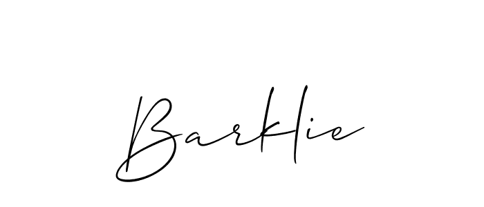 You should practise on your own different ways (Allison_Script) to write your name (Barklie) in signature. don't let someone else do it for you. Barklie signature style 2 images and pictures png