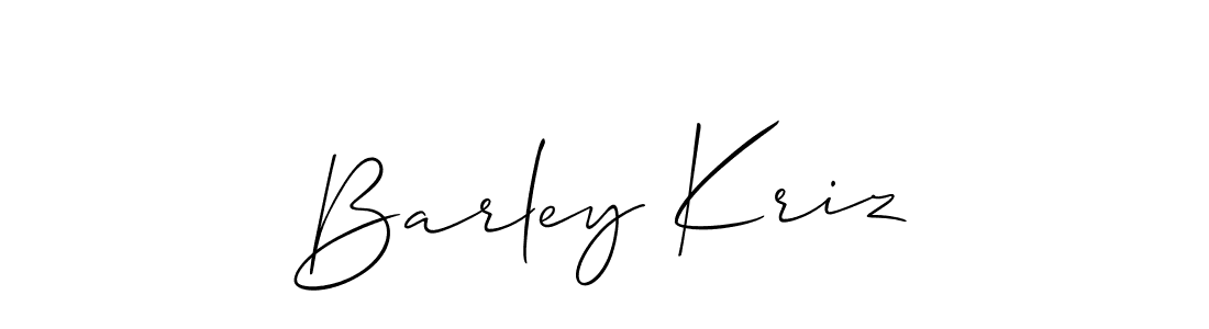 The best way (Allison_Script) to make a short signature is to pick only two or three words in your name. The name Barley Kriz include a total of six letters. For converting this name. Barley Kriz signature style 2 images and pictures png