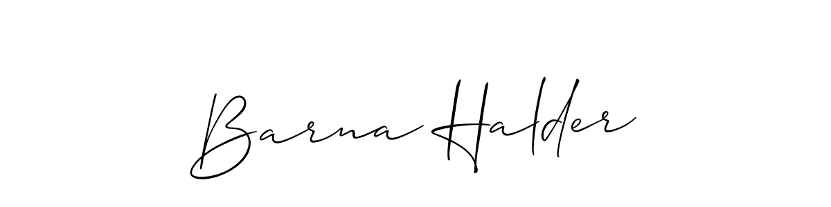 How to make Barna Halder signature? Allison_Script is a professional autograph style. Create handwritten signature for Barna Halder name. Barna Halder signature style 2 images and pictures png