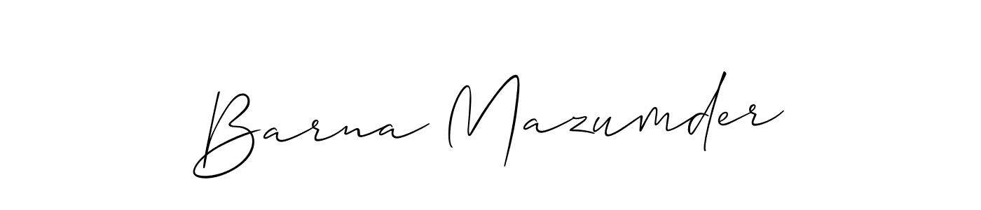 It looks lik you need a new signature style for name Barna Mazumder. Design unique handwritten (Allison_Script) signature with our free signature maker in just a few clicks. Barna Mazumder signature style 2 images and pictures png