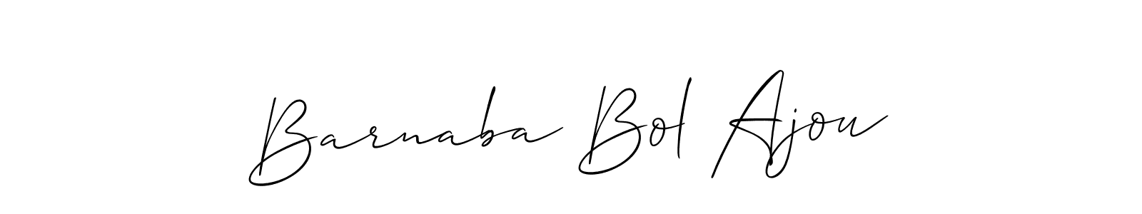 Allison_Script is a professional signature style that is perfect for those who want to add a touch of class to their signature. It is also a great choice for those who want to make their signature more unique. Get Barnaba Bol Ajou name to fancy signature for free. Barnaba Bol Ajou signature style 2 images and pictures png