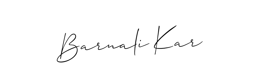 This is the best signature style for the Barnali Kar name. Also you like these signature font (Allison_Script). Mix name signature. Barnali Kar signature style 2 images and pictures png