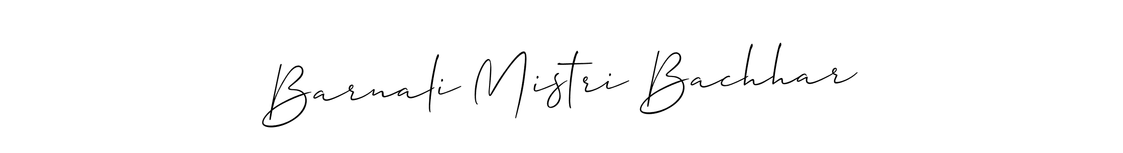 How to make Barnali Mistri Bachhar signature? Allison_Script is a professional autograph style. Create handwritten signature for Barnali Mistri Bachhar name. Barnali Mistri Bachhar signature style 2 images and pictures png