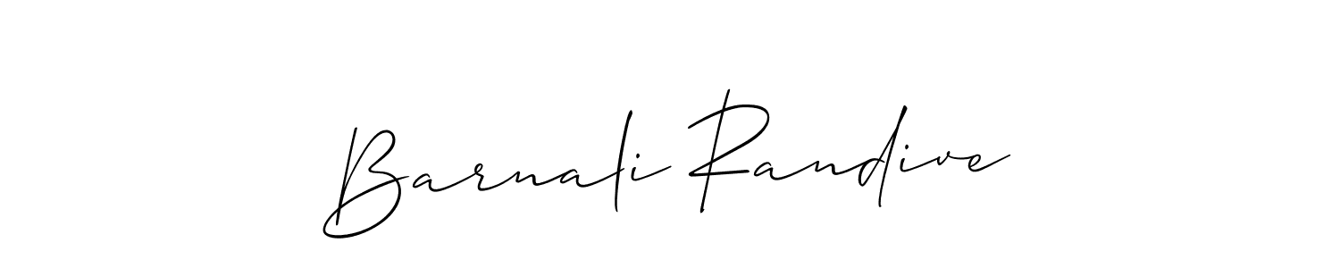 Allison_Script is a professional signature style that is perfect for those who want to add a touch of class to their signature. It is also a great choice for those who want to make their signature more unique. Get Barnali Randive name to fancy signature for free. Barnali Randive signature style 2 images and pictures png