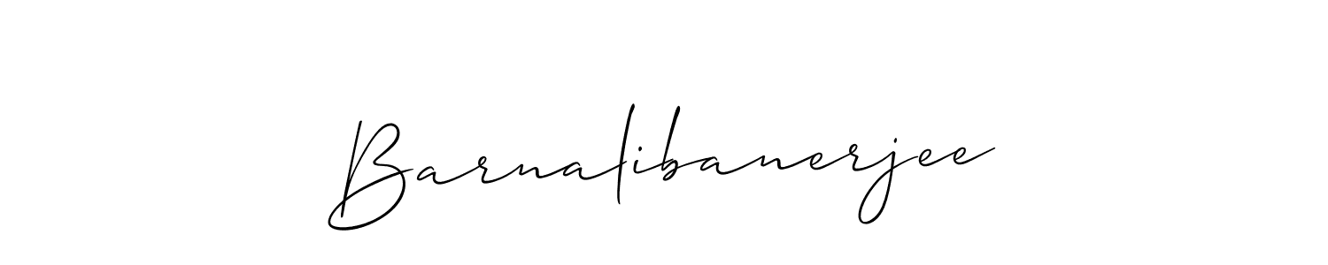 Allison_Script is a professional signature style that is perfect for those who want to add a touch of class to their signature. It is also a great choice for those who want to make their signature more unique. Get Barnalibanerjee name to fancy signature for free. Barnalibanerjee signature style 2 images and pictures png