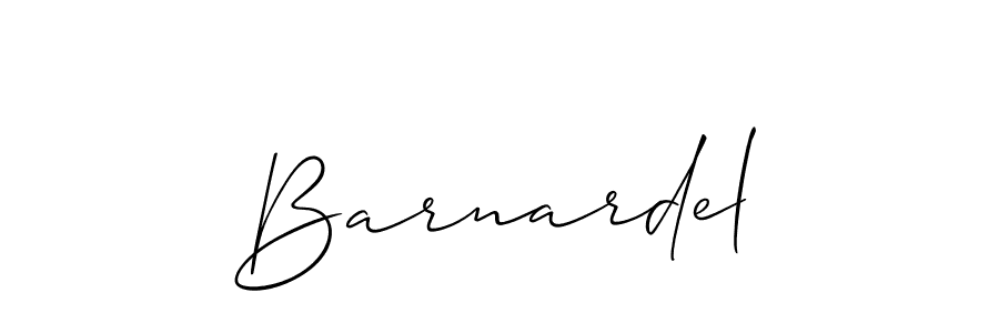 Design your own signature with our free online signature maker. With this signature software, you can create a handwritten (Allison_Script) signature for name Barnardel. Barnardel signature style 2 images and pictures png