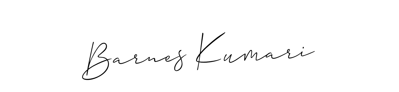 Create a beautiful signature design for name Barnes Kumari. With this signature (Allison_Script) fonts, you can make a handwritten signature for free. Barnes Kumari signature style 2 images and pictures png