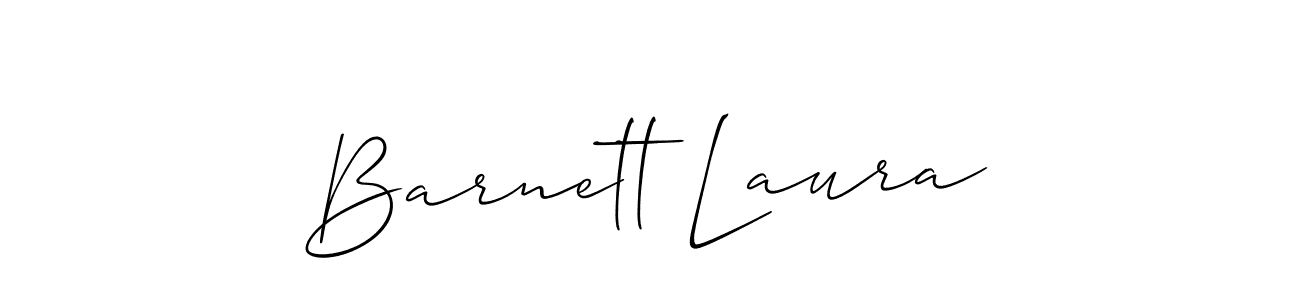 You should practise on your own different ways (Allison_Script) to write your name (Barnett Laura) in signature. don't let someone else do it for you. Barnett Laura signature style 2 images and pictures png