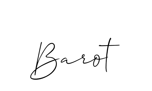 How to make Barot signature? Allison_Script is a professional autograph style. Create handwritten signature for Barot name. Barot signature style 2 images and pictures png