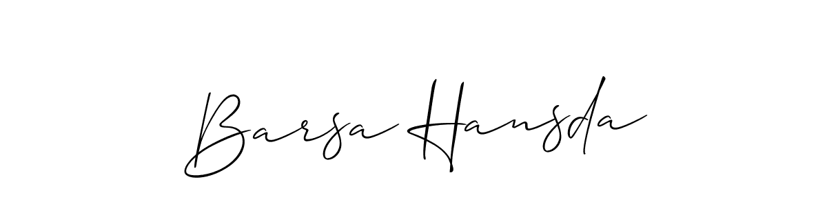 Create a beautiful signature design for name Barsa Hansda. With this signature (Allison_Script) fonts, you can make a handwritten signature for free. Barsa Hansda signature style 2 images and pictures png