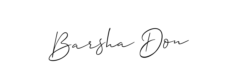 How to make Barsha Don name signature. Use Allison_Script style for creating short signs online. This is the latest handwritten sign. Barsha Don signature style 2 images and pictures png