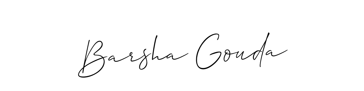 It looks lik you need a new signature style for name Barsha Gouda. Design unique handwritten (Allison_Script) signature with our free signature maker in just a few clicks. Barsha Gouda signature style 2 images and pictures png