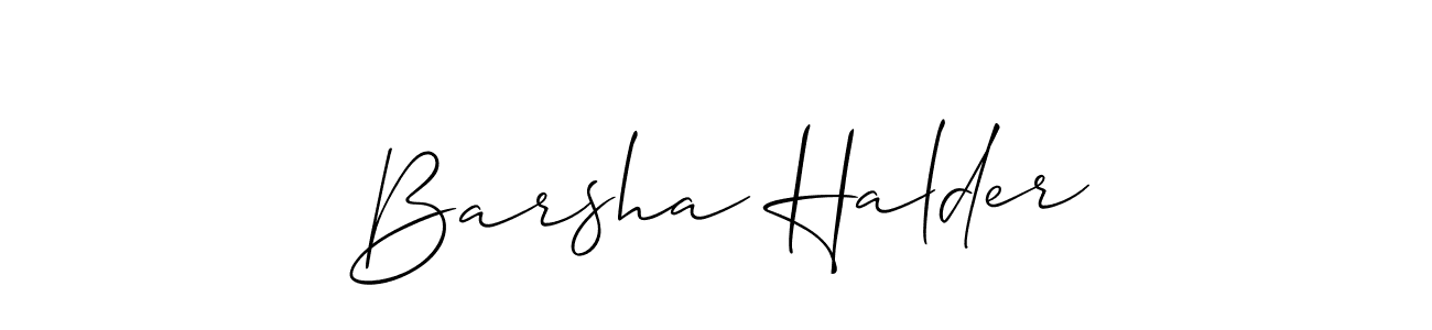 How to make Barsha Halder name signature. Use Allison_Script style for creating short signs online. This is the latest handwritten sign. Barsha Halder signature style 2 images and pictures png