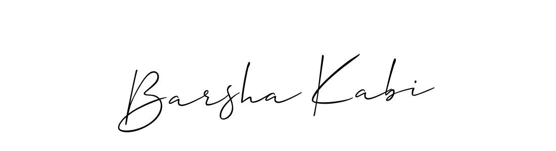 How to make Barsha Kabi name signature. Use Allison_Script style for creating short signs online. This is the latest handwritten sign. Barsha Kabi signature style 2 images and pictures png
