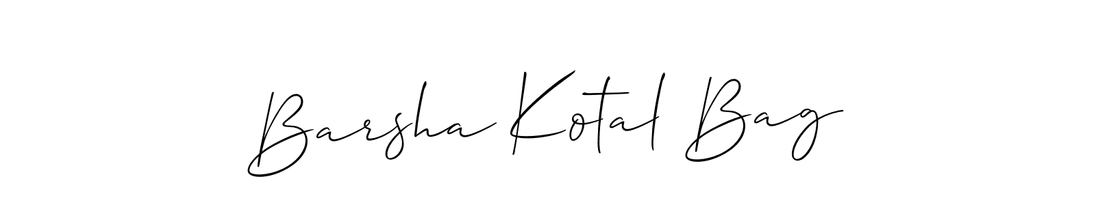 Also You can easily find your signature by using the search form. We will create Barsha Kotal Bag name handwritten signature images for you free of cost using Allison_Script sign style. Barsha Kotal Bag signature style 2 images and pictures png