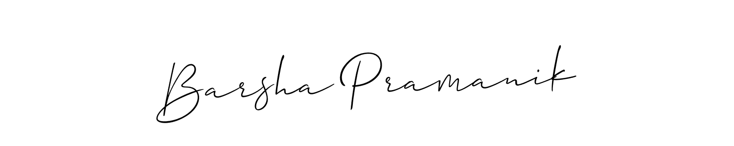 Similarly Allison_Script is the best handwritten signature design. Signature creator online .You can use it as an online autograph creator for name Barsha Pramanik. Barsha Pramanik signature style 2 images and pictures png
