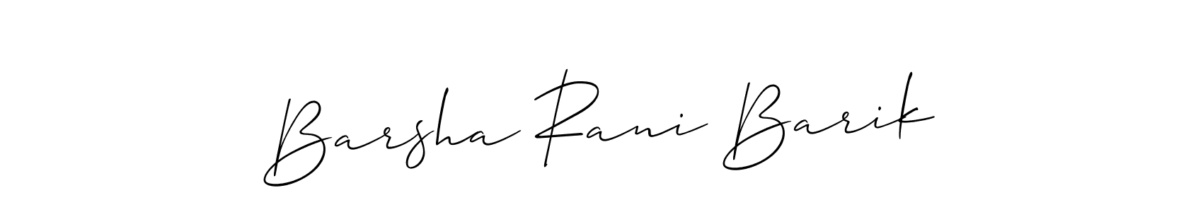 How to make Barsha Rani Barik signature? Allison_Script is a professional autograph style. Create handwritten signature for Barsha Rani Barik name. Barsha Rani Barik signature style 2 images and pictures png