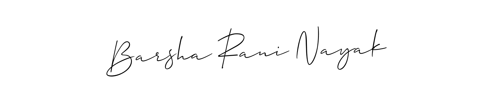 Similarly Allison_Script is the best handwritten signature design. Signature creator online .You can use it as an online autograph creator for name Barsha Rani Nayak. Barsha Rani Nayak signature style 2 images and pictures png