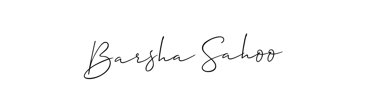 How to make Barsha Sahoo name signature. Use Allison_Script style for creating short signs online. This is the latest handwritten sign. Barsha Sahoo signature style 2 images and pictures png