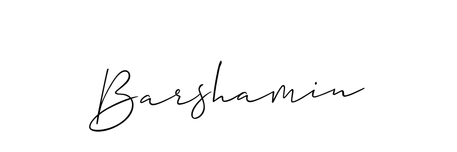 Design your own signature with our free online signature maker. With this signature software, you can create a handwritten (Allison_Script) signature for name Barshamin. Barshamin signature style 2 images and pictures png