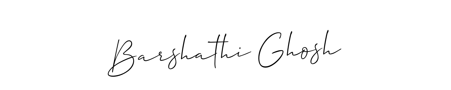 How to make Barshathi Ghosh name signature. Use Allison_Script style for creating short signs online. This is the latest handwritten sign. Barshathi Ghosh signature style 2 images and pictures png