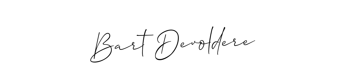 You should practise on your own different ways (Allison_Script) to write your name (Bart Devoldere) in signature. don't let someone else do it for you. Bart Devoldere signature style 2 images and pictures png