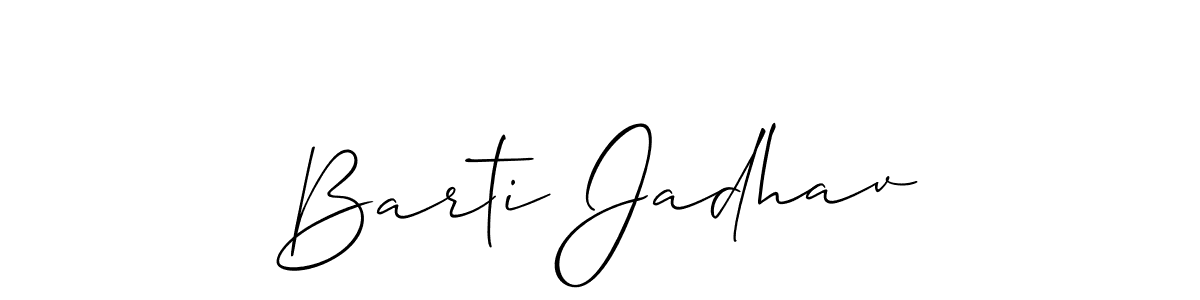 Design your own signature with our free online signature maker. With this signature software, you can create a handwritten (Allison_Script) signature for name Barti Jadhav. Barti Jadhav signature style 2 images and pictures png