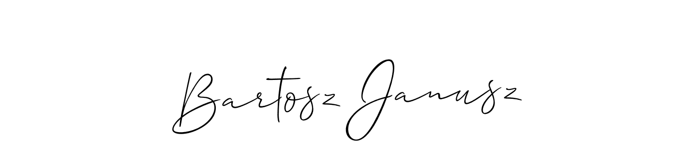 You should practise on your own different ways (Allison_Script) to write your name (Bartosz Janusz) in signature. don't let someone else do it for you. Bartosz Janusz signature style 2 images and pictures png