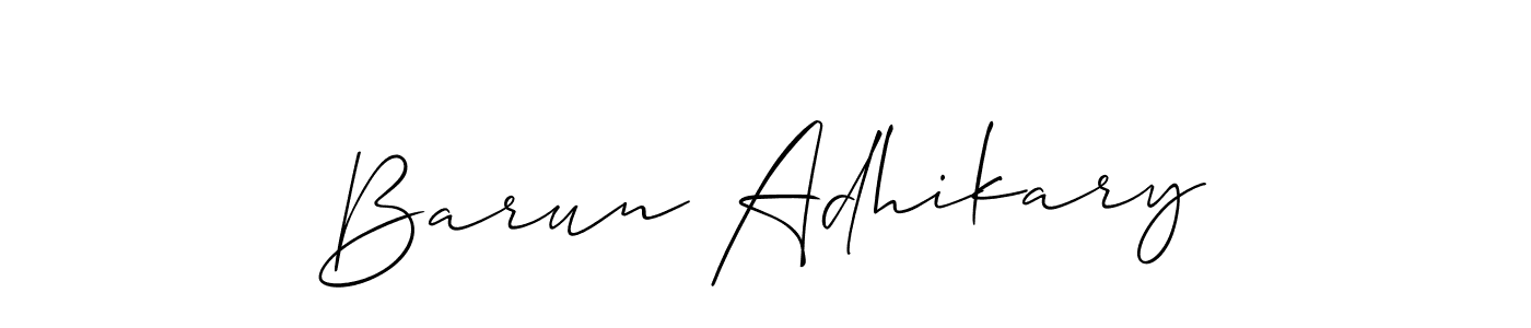 You should practise on your own different ways (Allison_Script) to write your name (Barun Adhikary) in signature. don't let someone else do it for you. Barun Adhikary signature style 2 images and pictures png