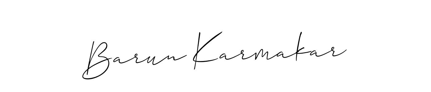 It looks lik you need a new signature style for name Barun Karmakar. Design unique handwritten (Allison_Script) signature with our free signature maker in just a few clicks. Barun Karmakar signature style 2 images and pictures png