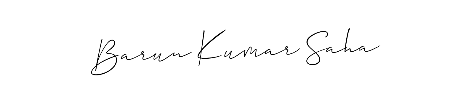 Use a signature maker to create a handwritten signature online. With this signature software, you can design (Allison_Script) your own signature for name Barun Kumar Saha. Barun Kumar Saha signature style 2 images and pictures png