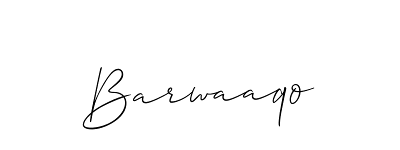 Create a beautiful signature design for name Barwaaqo. With this signature (Allison_Script) fonts, you can make a handwritten signature for free. Barwaaqo signature style 2 images and pictures png