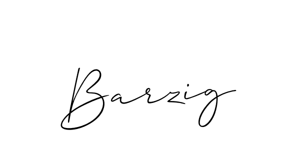 Design your own signature with our free online signature maker. With this signature software, you can create a handwritten (Allison_Script) signature for name Barzig. Barzig signature style 2 images and pictures png