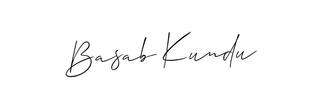 How to make Basab Kundu signature? Allison_Script is a professional autograph style. Create handwritten signature for Basab Kundu name. Basab Kundu signature style 2 images and pictures png