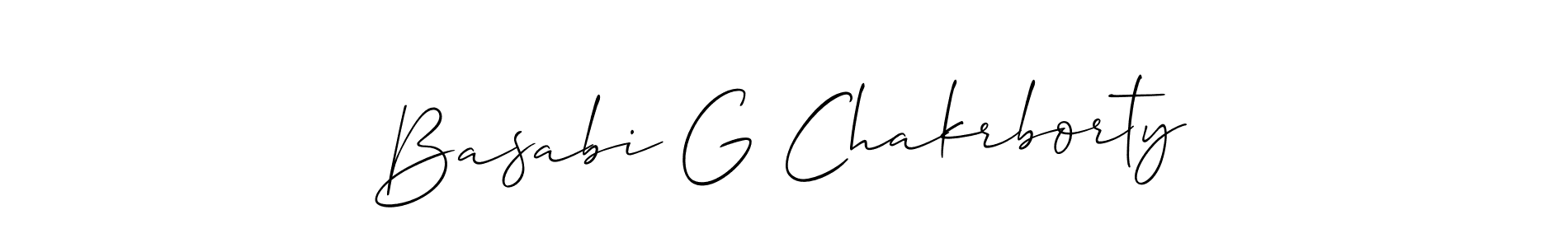 How to make Basabi G Chakrborty signature? Allison_Script is a professional autograph style. Create handwritten signature for Basabi G Chakrborty name. Basabi G Chakrborty signature style 2 images and pictures png