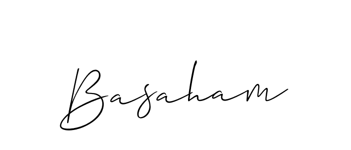 How to make Basaham signature? Allison_Script is a professional autograph style. Create handwritten signature for Basaham name. Basaham signature style 2 images and pictures png